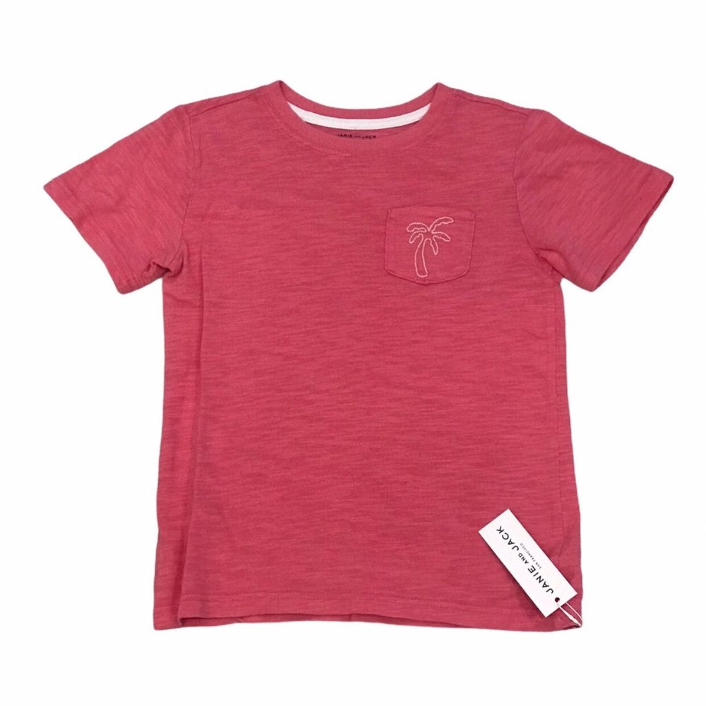 Janie And Jack Palm Tree Pocket Tee New  7